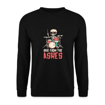 Tambours Batteur Batteur Squelette - Sweat-shirt Unisexe - noir - Devant - Alina (178cm) & Michal (187cm)