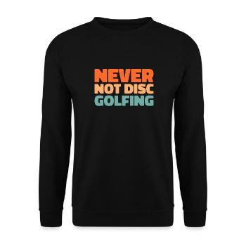 Frisbee Golf Disc Golf - Unisex Pullover - Schwarz - Vorne - Alina (178cm) & Michal (187cm)