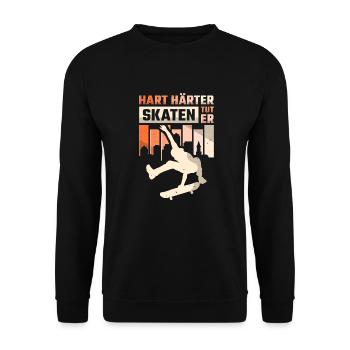 Skateur de skateboard - Sweat-shirt Unisexe - noir - Devant - Alina (178cm) & Michal (187cm)
