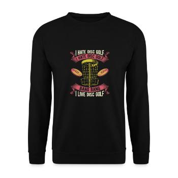 Frisbee Golf Disc Golf - Unisex Sweatshirt - black - Front - Alina (178cm) & Michal (187cm)