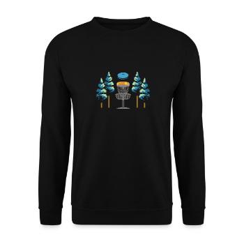 Frisbee Golf Disc Golf 8 Bit - Unisex Sweatshirt - black - Front - Alina (178cm) & Michal (187cm)