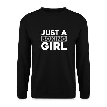 Boxen Boxer Just A Boxing Girl - Unisex Sweatshirt - black - Front - Alina (178cm) & Michal (187cm)