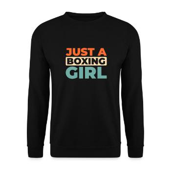 Boxen Boxer Just A Boxing Girl - Unisex Sweatshirt - black - Front - Alina (178cm) & Michal (187cm)