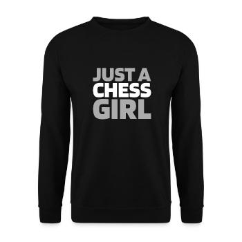 Schach Just A Chess Girl - Unisex Sweatshirt - black - Front - Alina (178cm) & Michal (187cm)