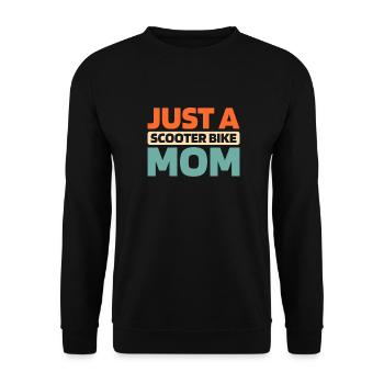 Motorroller Just A Scooter Bike Mom - Unisex Pullover - Schwarz - Vorne - Alina (178cm) & Michal (187cm)