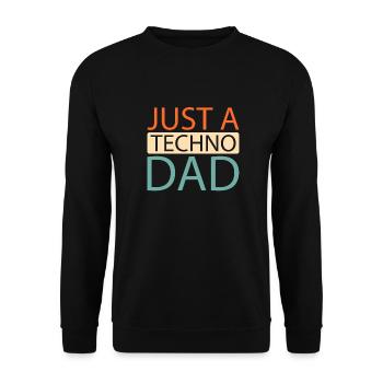Techno Raver Just A Techno Dad - Sweat-shirt Unisexe - noir - Devant - Alina (178cm) & Michal (187cm)
