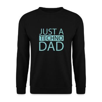 Techno Raver Just A Techno Dad - Sweat-shirt Unisexe - noir - Devant - Alina (178cm) & Michal (187cm)