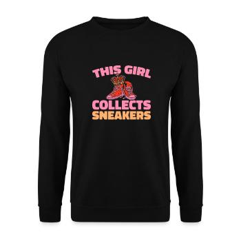 Sneakers Cette fille collectionne les sneakers - Sweat-shirt Unisexe - noir - Devant - Alina (178cm) & Michal (187cm)