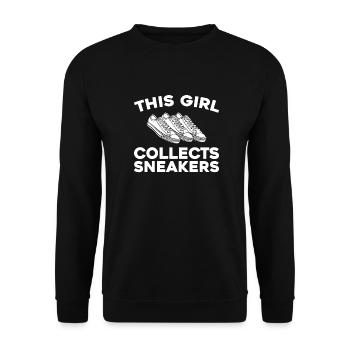 Sneakers Cette fille collectionne les sneakers - Sweat-shirt Unisexe - noir - Devant - Alina (178cm) & Michal (187cm)