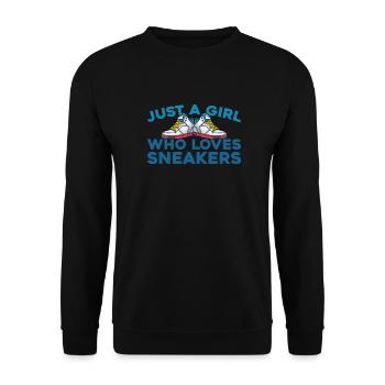Baskets Juste une fille qui aime les baskets - Sweat-shirt Unisexe - noir - Devant - Alina (178cm) & Michal (187cm)