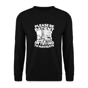 Sailing Sailing Sailboat Navigation - Unisex Sweatshirt - black - Front - Alina (178cm) & Michal (187cm)