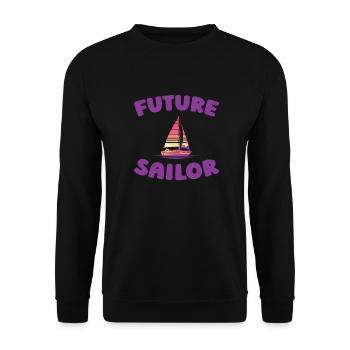 Sailing Sailor Sailboat Future Sailor - Unisex Sweatshirt - black - Front - Alina (178cm) & Michal (187cm)