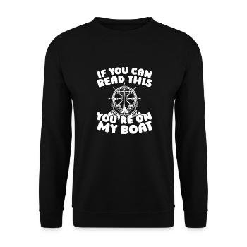 Segeln Segler Segelboot Bootfahren - Unisex Pullover - Schwarz - Vorne - Alina (178cm) & Michal (187cm)