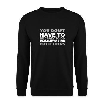 Paramotor Gleitschirmfliegen - Unisex Pullover - Schwarz - Vorne - Alina (178cm) & Michal (187cm)