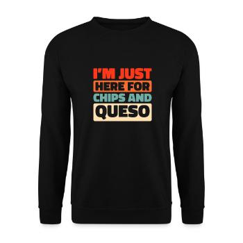 Fromager Fromager Chez Juste Ici Pour Chips Et Queso - Sweat-shirt Unisexe - noir - Devant - Alina (178cm) & Michal (187cm)