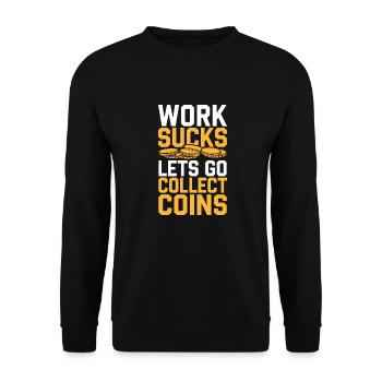 Coin Collection Coin Collectors - Unisex Sweatshirt - black - Front - Alina (178cm) & Michal (187cm)