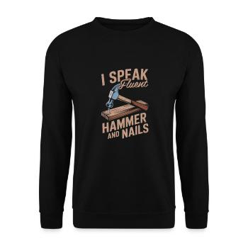 Zimmermann Tischler Schreiner - Unisex Pullover - Schwarz - Vorne - Alina (178cm) & Michal (187cm)