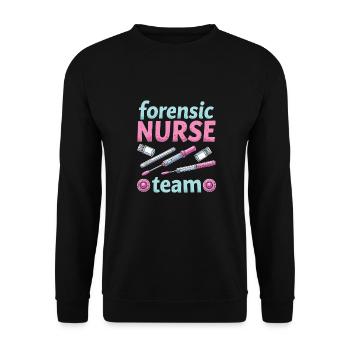Forensische Krankenschwester Team - Unisex Pullover - Schwarz - Vorne - Alina (178cm) & Michal (187cm)
