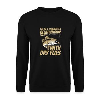 Fliegenfischen Angeln - Unisex Pullover - Schwarz - Vorne - Alina (178cm) & Michal (187cm)