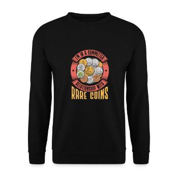 Coin Collection Coin Collectors - Unisex Sweatshirt - black - Front - Alina (178cm) & Michal (187cm)