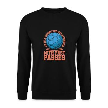 Handball Handballer - Unisex Pullover - Schwarz - Vorne - Alina (178cm) & Michal (187cm)