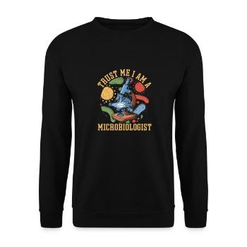 Mikrobiologe - Unisex Pullover - Schwarz - Vorne - Alina (178cm) & Michal (187cm)