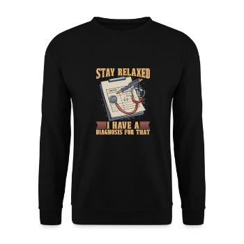Hospital doctor - Unisex Sweatshirt - black - Front - Alina (178cm) & Michal (187cm)