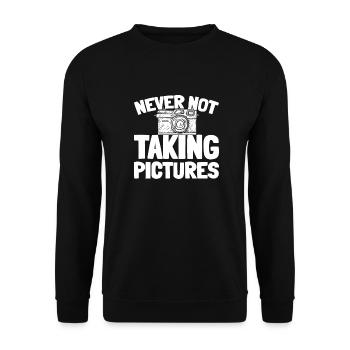 Photographer Photography Camera - Unisex Sweatshirt - black - Front - Alina (178cm) & Michal (187cm)