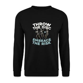 Frisbee Golf Disc Golf - Unisex Pullover - Schwarz - Vorne - Alina (178cm) & Michal (187cm)