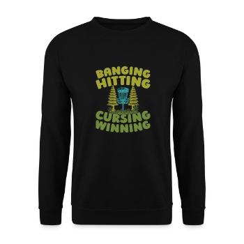 Frisbee Golf Disc Golf - Unisex Sweatshirt - black - Front - Alina (178cm) & Michal (187cm)