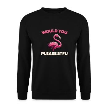 Flamingo Stfu Would You Please Shut Up - Unisex Sweatshirt - black - Front - Alina (178cm) & Michal (187cm)