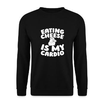Cheese Cheesemaker Funny Cardio Quote - Unisex Sweatshirt - black - Front - Alina (178cm) & Michal (187cm)