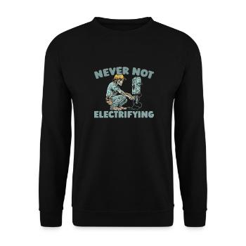Electrician Electronics Technician - Unisex Sweatshirt - black - Front - Alina (178cm) & Michal (187cm)