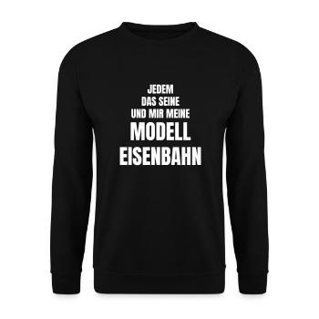 Hobby Modelleisenbahn - Unisex Pullover - Schwarz - Vorne - Alina (178cm) & Michal (187cm)