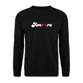 Amore Love Love Italy Fan Roller Police Cursive - Sweat-shirt Unisexe - noir - Devant - Alina (178cm) & Michal (187cm)