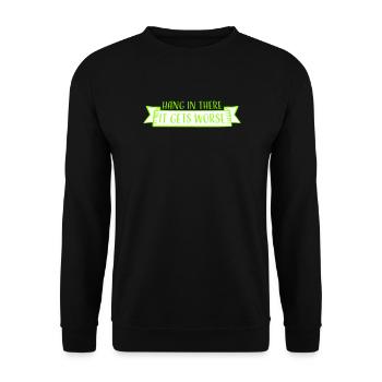 Tiens bon, ça empire. Drôle de plaisir. Dire - Sweat-shirt Unisexe - noir - Devant - Alina (178cm) & Michal (187cm)