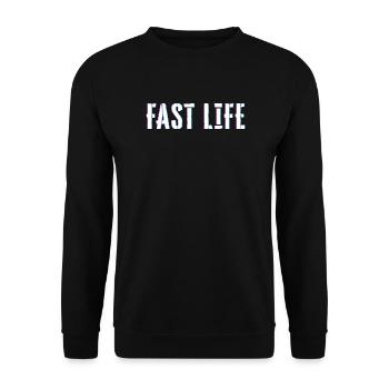 Fast Life - Unisex Pullover - Schwarz - Vorne - Alina (178cm) & Michal (187cm)