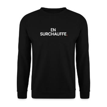 En surchauffe humour fatigue travail - Sweat-shirt Unisexe - noir - Devant - Alina (178cm) & Michal (187cm)