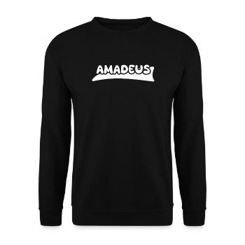 Geschenk für Amadeus - Unisex Pullover - Schwarz - Vorne - Alina (178cm) & Michal (187cm)