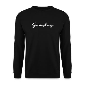 Samstag Wochentagsshirt - Unisex Pullover - Schwarz - Vorne - Alina (178cm) & Michal (187cm)