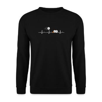 Boule heartbeat Petanque Boule player - Unisex Sweatshirt - black - Front - Alina (178cm) & Michal (187cm)