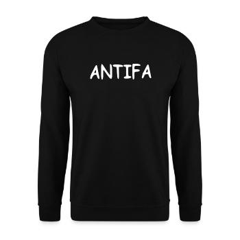 Antifa - white - Unisex Sweatshirt - black - Front - Alina (178cm) & Michal (187cm)