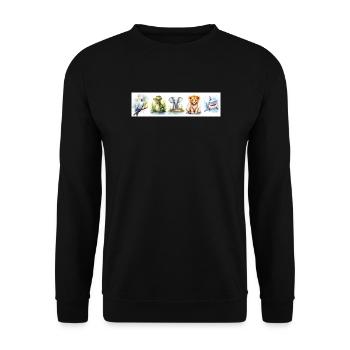 Nursery Animal Prints - Unisex Sweatshirt - black - Front - Alina (178cm) & Michal (187cm)