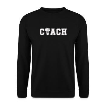 Badminton Coach Logo – Badminton in the Word - Unisex Sweatshirt - black - Front - Alina (178cm) & Michal (187cm)