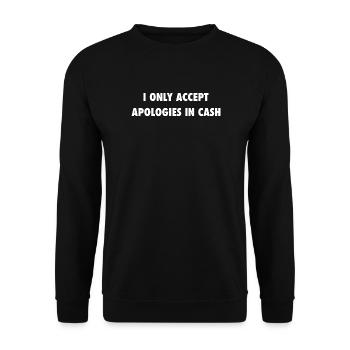 Lustiger Spruch Sarkasmus Humor - Unisex Pullover - Schwarz - Vorne - Alina (178cm) & Michal (187cm)