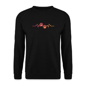 Sunset Dog Paw Heartbeat Dog - Unisex Sweatshirt - black - Front - Alina (178cm) & Michal (187cm)