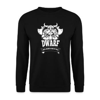 Pen and paper dwarf warrior Zwerg - Unisex Pullover - Schwarz - Vorne - Alina (178cm) & Michal (187cm)