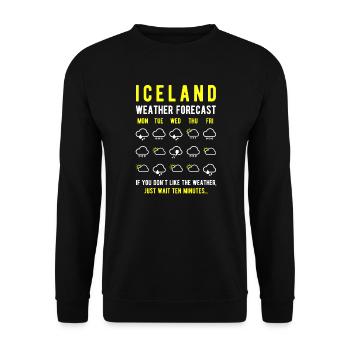 Iceland weather forecast Iceland weather - Unisex Sweatshirt - black - Front - Alina (178cm) & Michal (187cm)