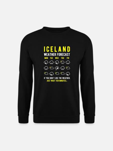 Island Wettervorhersage Iceland Wetter - Unisex Pullover - Schwarz