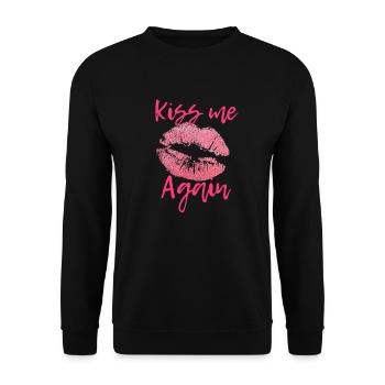 Kiss me Again - Unisex Pullover - Schwarz - Vorne - Alina (178cm) & Michal (187cm)